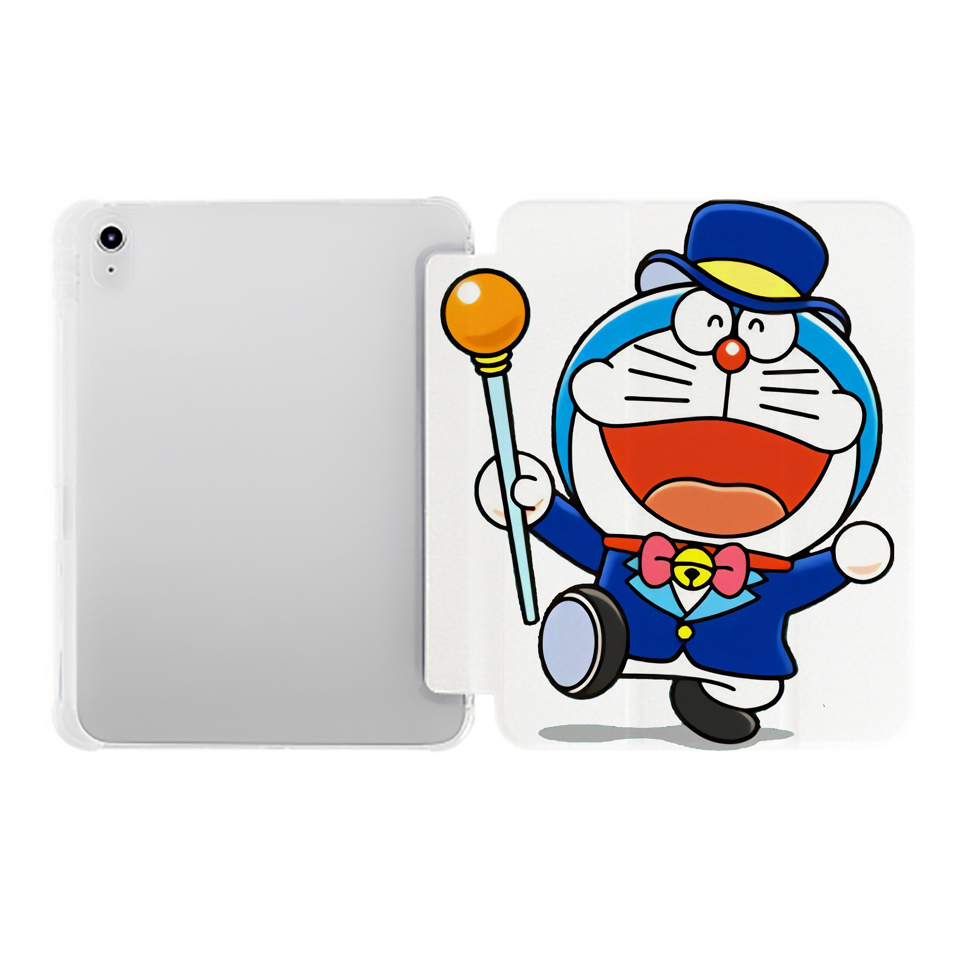 （画像用） ドラえもん Doraemon IPad ケース ペン収納付き 三つ折りスタンド PUレザー×シリコン 対応機種9.5/10.5/10.9インチ